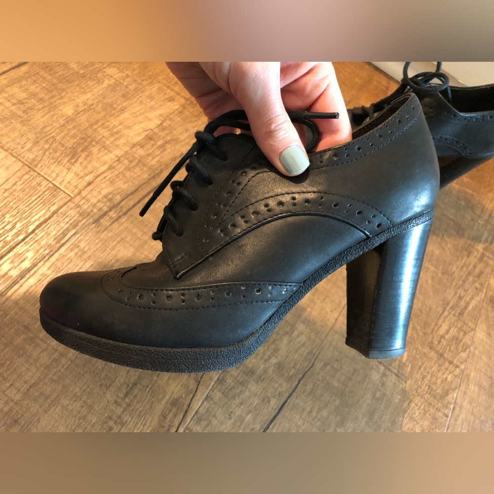 Basto Black Leather lace-up boots, size 35